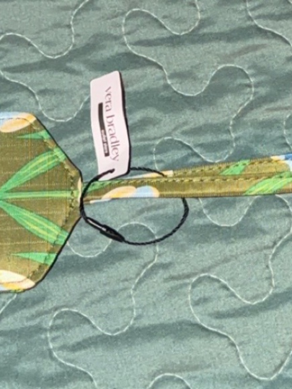 Vera Bradley Green Floral Quilted Luggage Tag